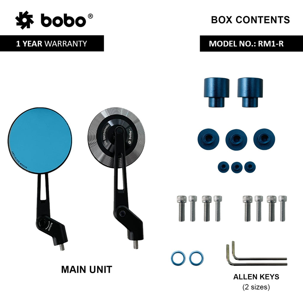 BOBO RM1-R Anti-Glare, Anti-Fog Rearview Bike Mirror - View 4