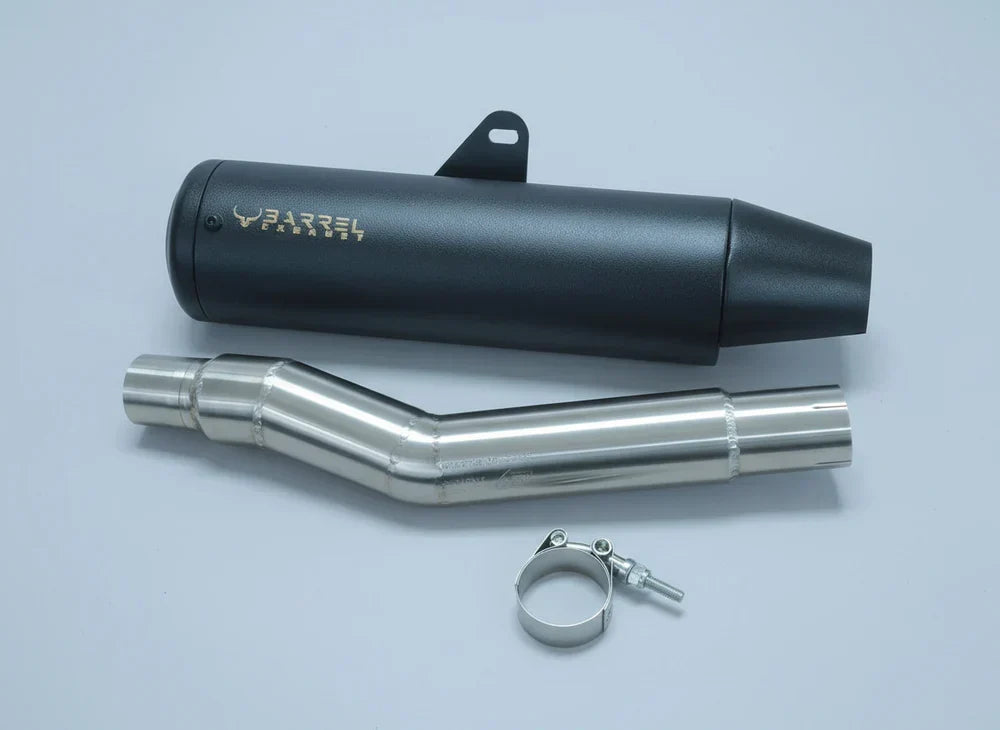 Barrel Bass Master B-20 Slip-On Exhaust with Decat Pipe for Royal Enfield Bear 650 | 304 Stainless Steel Performance Exhaust