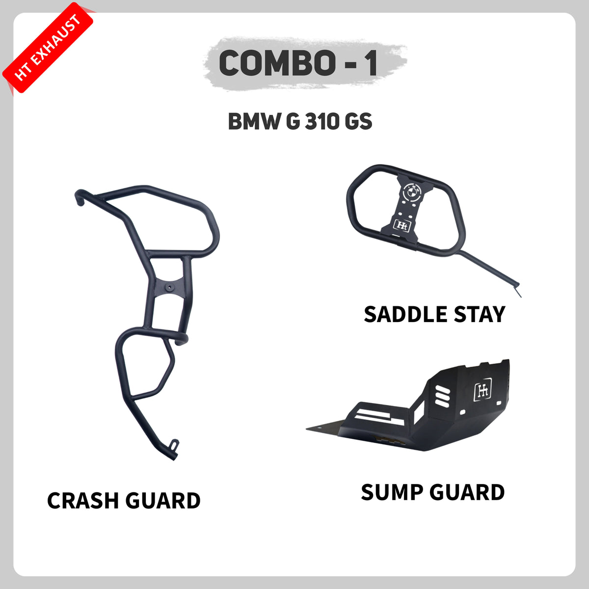 COMBO 1 BMW G 310 GS CRASH GUARD + SADDLE + SUMP GUARD - View 2