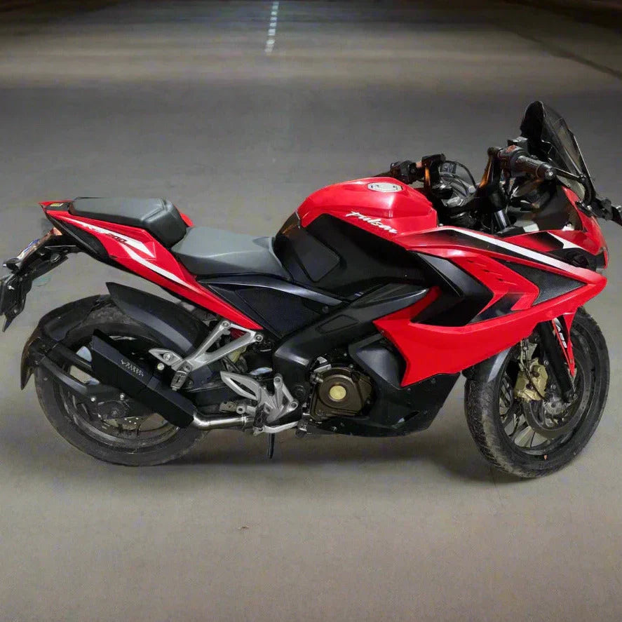 Barrel Rogue Performance Exhaust with Decat Pipe for Bajaj Pulsar NS200 / RS200 | Stainless Steel Slip-On Exhaust (Rogue 1