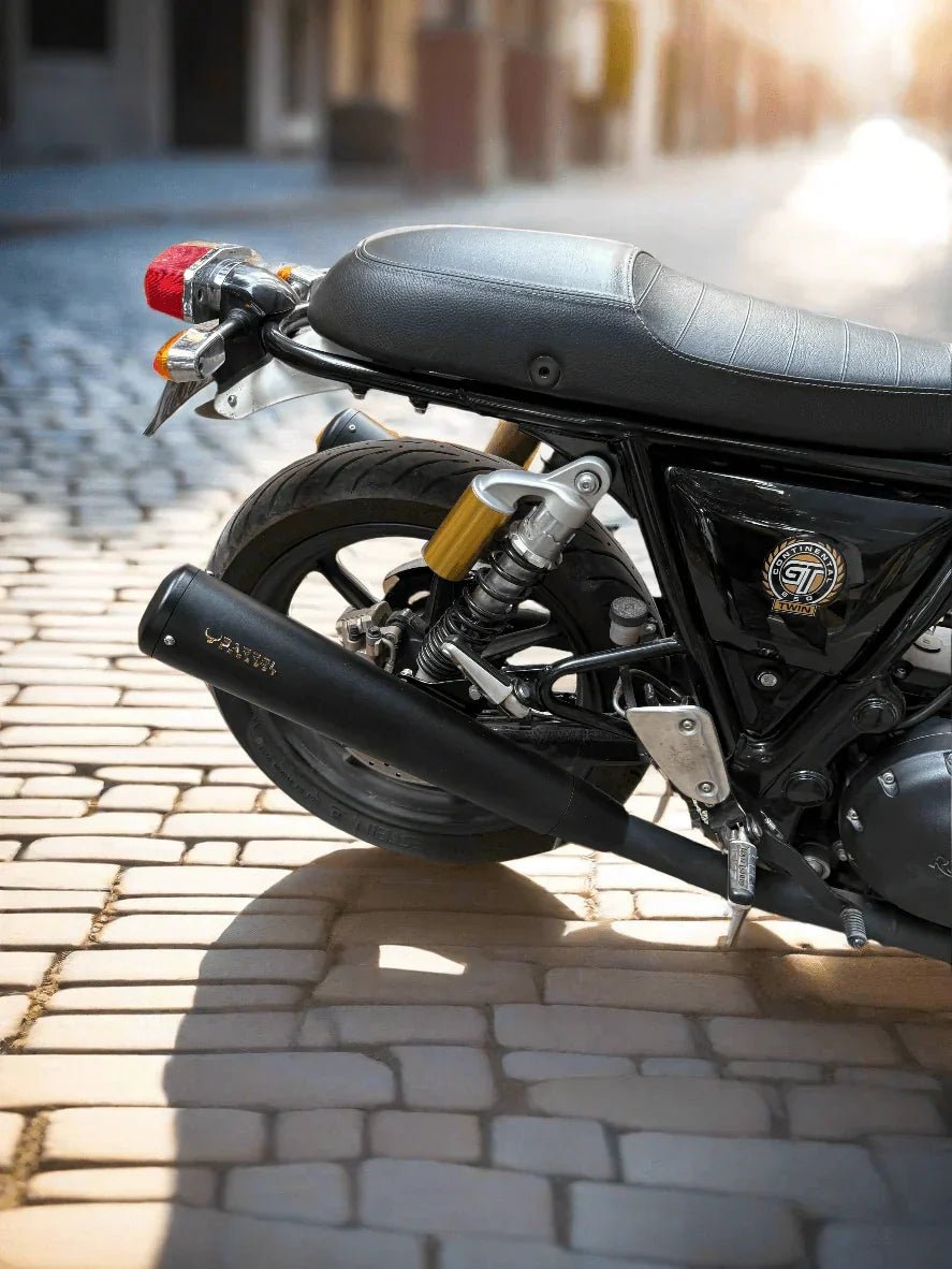Barrel Exhaust-10 Bass Master Slip-On Exhaust for Royal Enfield Interceptor 650 / Continental GT 650 (Black) | 304 Stainless