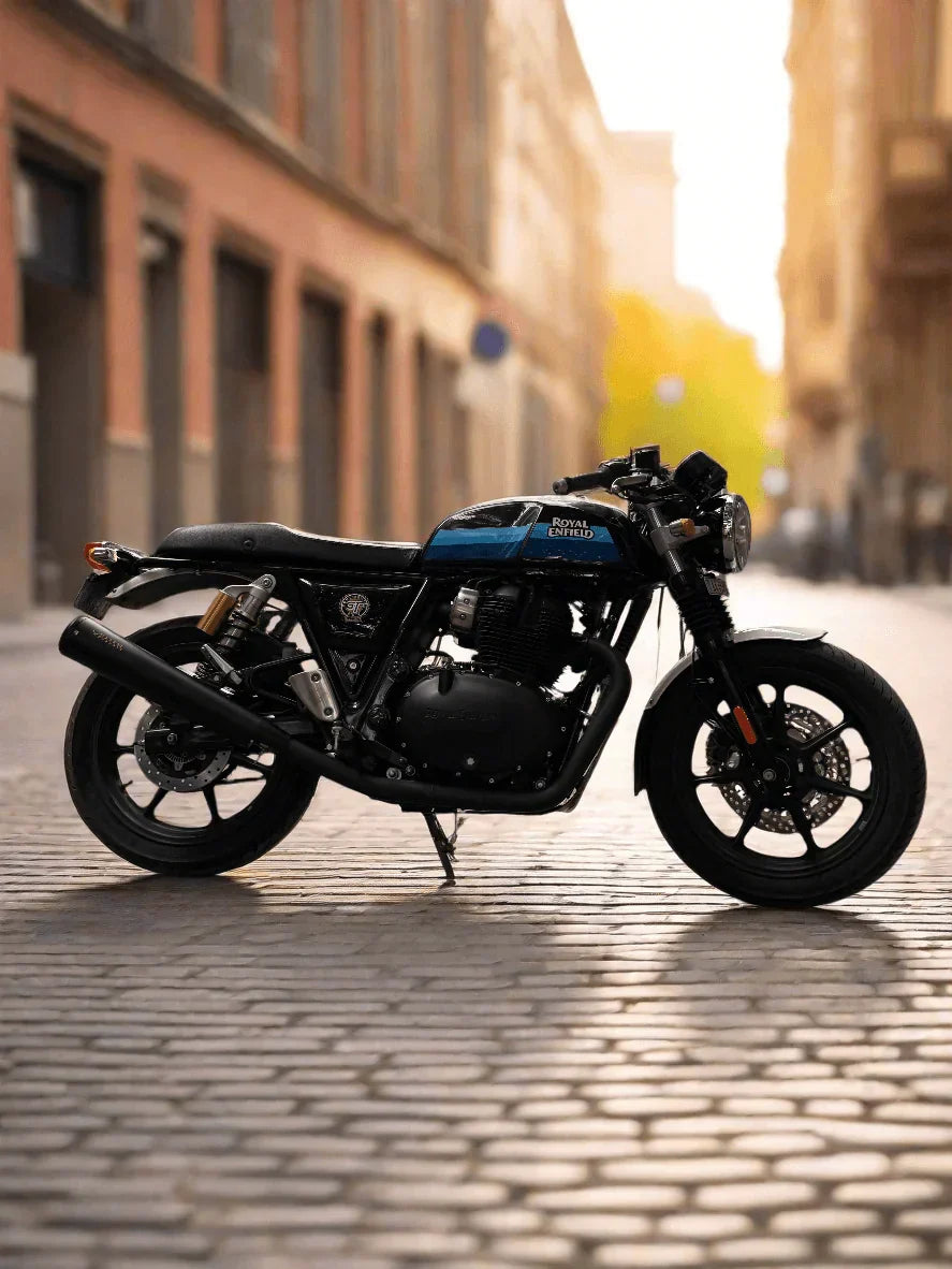 Barrel Exhaust-10 Bass Master Slip-On Exhaust for Royal Enfield Interceptor 650 / Continental GT 650 (Black) | 304 Stainless