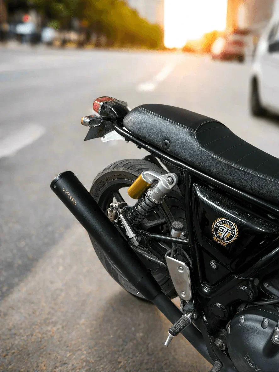 Barrel Exhaust-10 Bass Master Slip-On Exhaust for Royal Enfield Interceptor 650 / Continental GT 650 (Black) | 304 Stainless