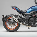 Barrel Outlaw Slip-On Exhaust for Benelli 502C with Mid/Link Pipe | 304 Stainless Steel Performance Exhaust (Black &
