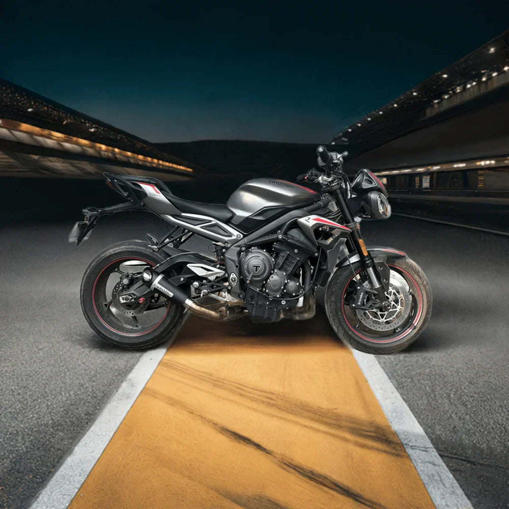 Barrel Outlaw 2.0 Slip-On Exhaust with Link Pipe for Triumph Street Triple 765 (2014-2022) | 304 Stainless Steel Performance