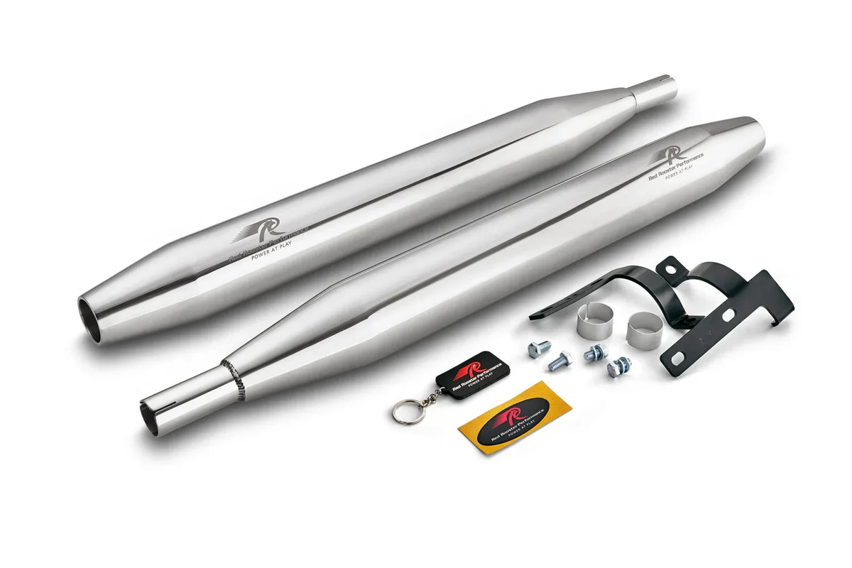 Red Rooster Celesta Exhaust for Jawa Classic | Performance Exhaust (Polish / Black)