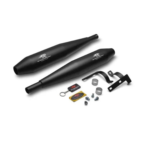 Red Rooster Celesta Pro Exhaust for Jawa 42 / Jawa Classic / Jawa Roadster | Performance Exhaust (Polish / Black) - View 2