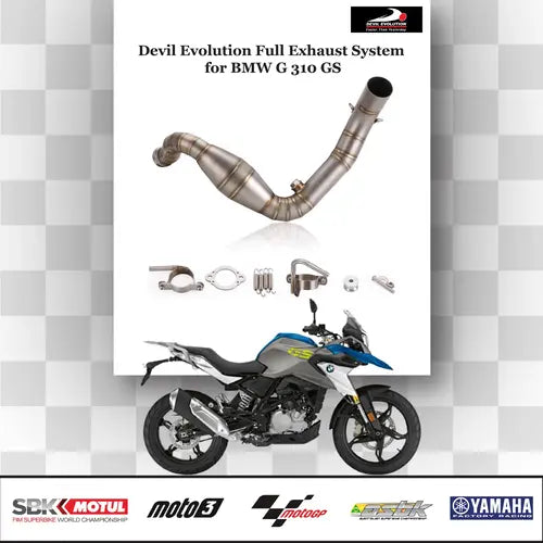 Devil Evolution Full Sports Exhaust System for BMW G 310 GS | Performance Racing Exhaust India - View 2