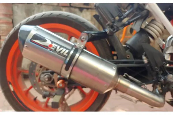 Devil Evolution Full Sports Exhaust System for KTM Duke 200 / KTM RC 200 (2017–2019, Non-BS6) | Performance Racing Exhaust
