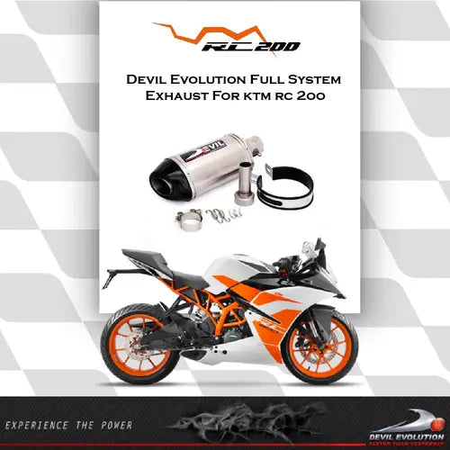 Devil Evolution Full Sports Exhaust System for KTM Duke 390 / KTM RC 390 (2017–2019 Non-BS6) | Performance Racing Exhaust