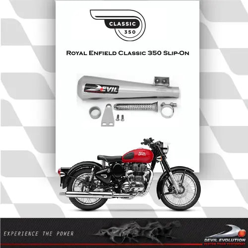 Devil Evolution Slip-On Exhaust for Royal Enfield Classic 350 | Stainless Steel Performance Silencer India