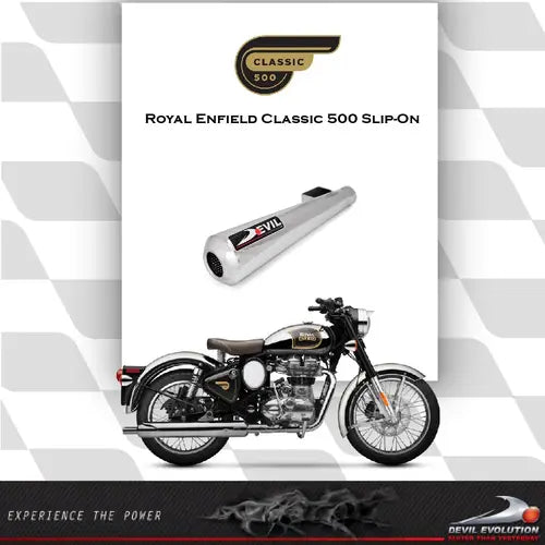 Devil Evolution Slip-On Exhaust for Royal Enfield Classic 500 | Stainless Steel Performance Silencer with Deep Thump