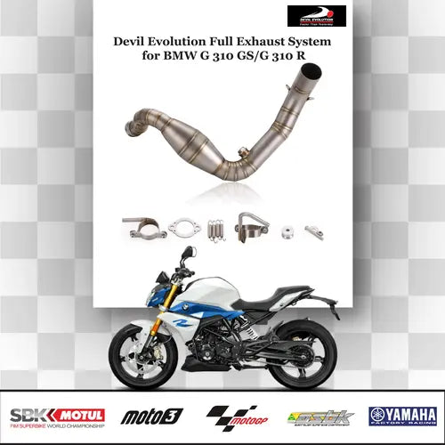 Devil Evolution Full Sports Exhaust System for BMW G 310 R / BMW G 310 RR / TVS Apache RR 310 | Performance Racing Exhaust