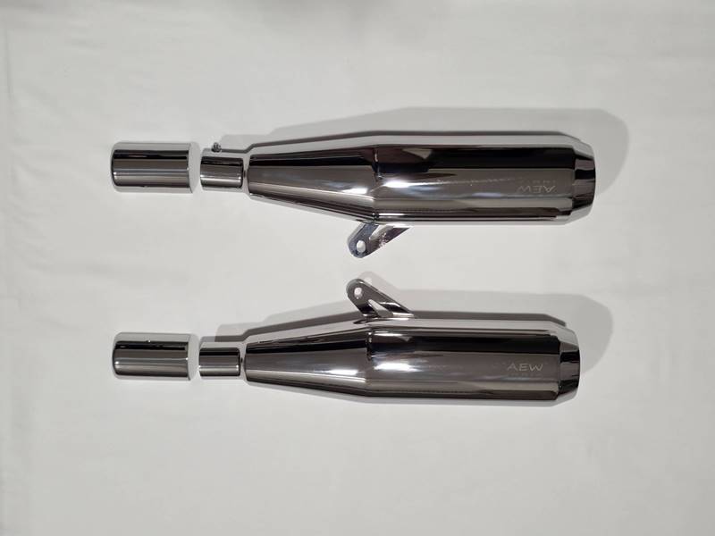 AEW TE 104 EDGE Slip-On Exhaust Interceptor 650 / GT 650 Mirror Polish | 304 Stainless Steel Performance Megaphone Silencer