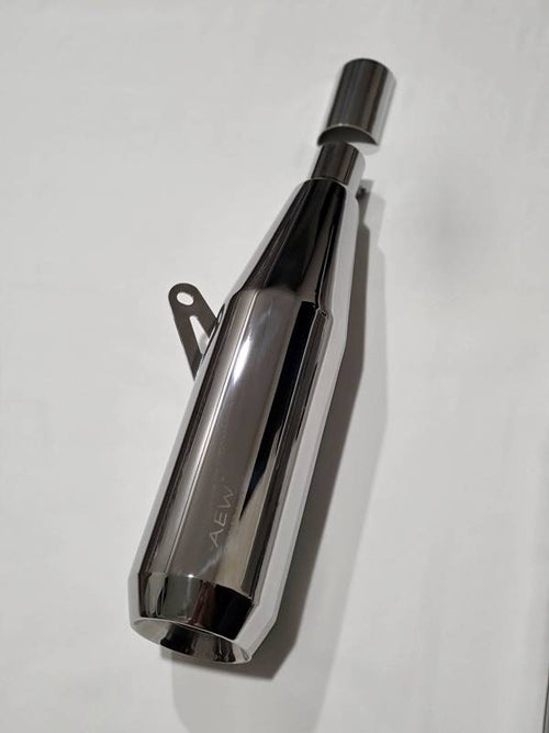 AEW TE 104 EDGE Slip-On Exhaust Interceptor 650 / GT 650 Mirror Polish | 304 Stainless Steel Performance Megaphone Silencer