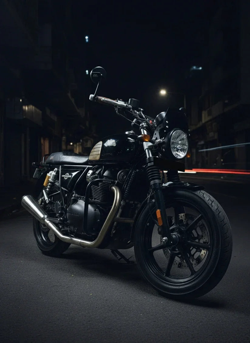 SS Motocorp 2x2 Full System Exhaust with Fat Cans for Royal Enfield Interceptor 650 / Continental GT 650 | Dual Exhaust