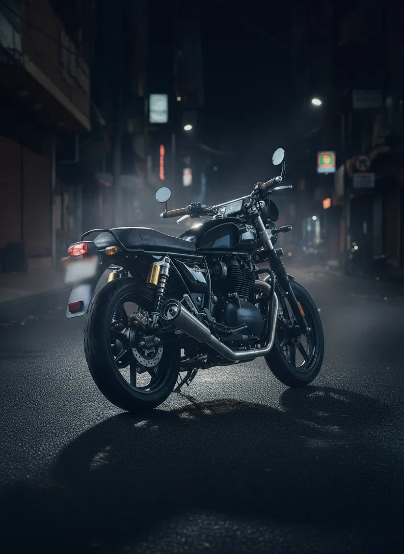 SS Motocorp 2x2 Full System Exhaust with Fat Cans for Royal Enfield Interceptor 650 / Continental GT 650 | Dual Exhaust