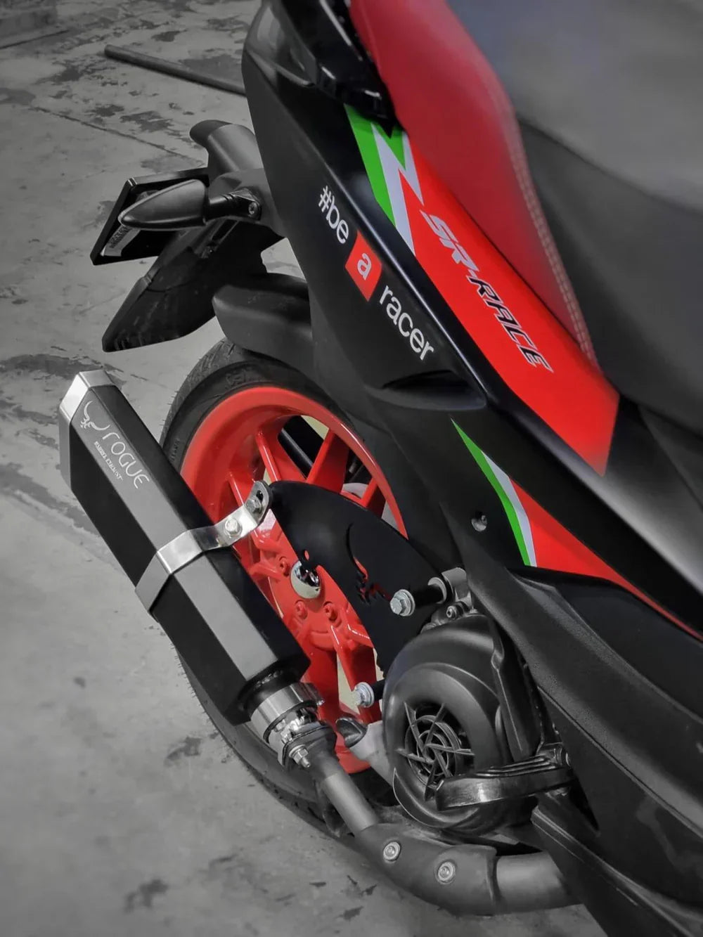 Barrel Rogue Exhaust for Aprilia SR 160 / SXR 160 with Adapter | Rogue 1 & Rogue 2 304 Stainless Steel Performance Slip-On