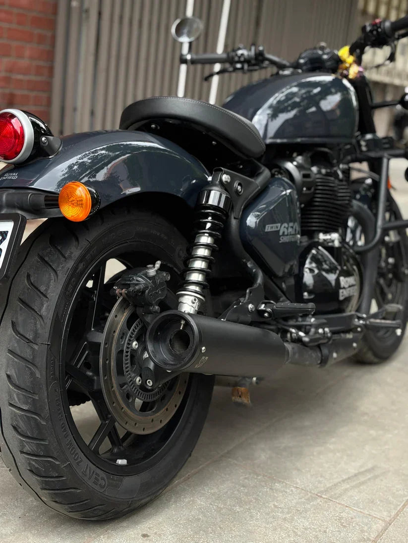 SS Motocorp Slip-On Exhaust Silencer (Pair) Black Finish for Royal Enfield Shotgun 650 | Performance Exhaust with DB Killers