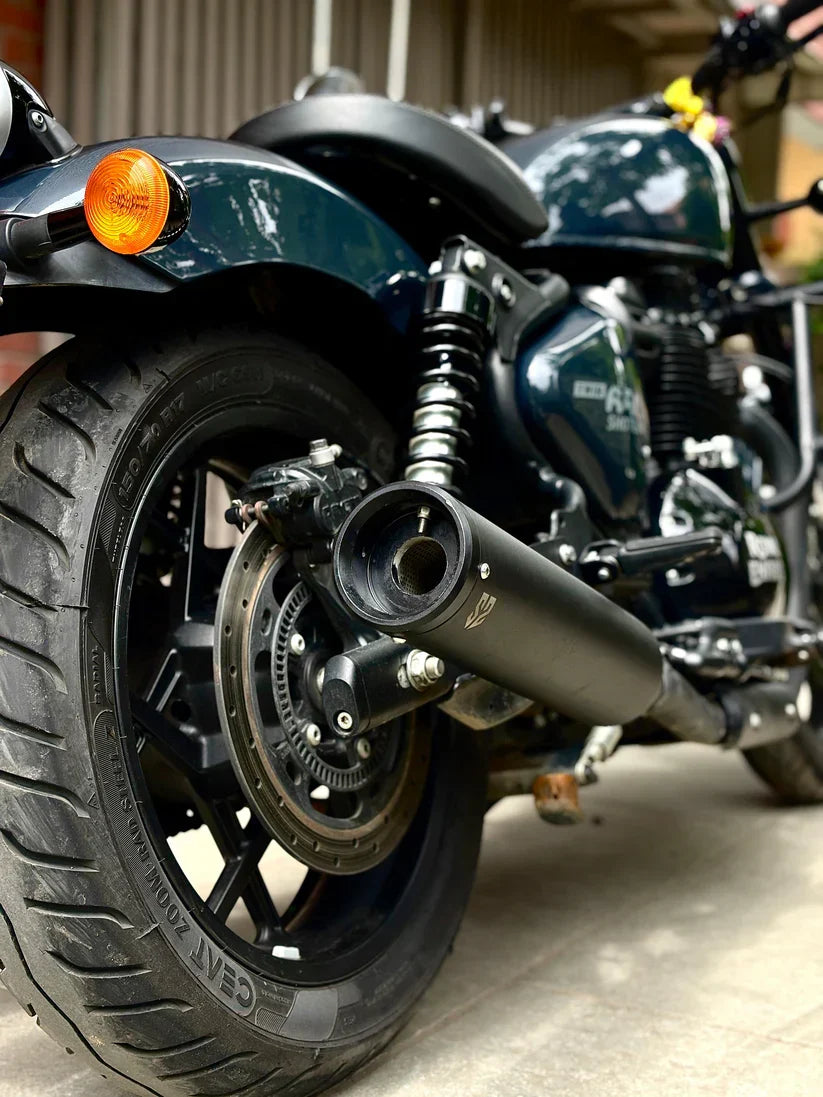 SS Motocorp Slip-On Exhaust Silencer (Pair) Black Finish for Royal Enfield Shotgun 650 | Performance Exhaust with DB Killers