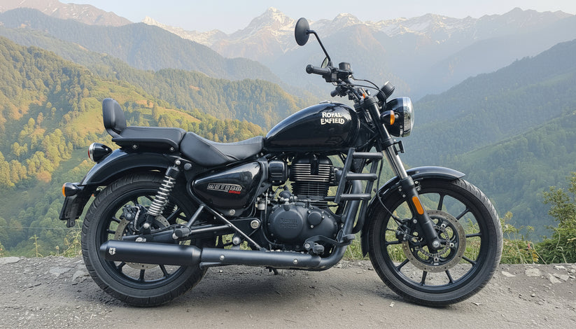 SS Motocorp Slip-On Exhaust for Royal Enfield Meteor 350 | Steel Polished & Matte Black Finish Performance Silencer - View 8