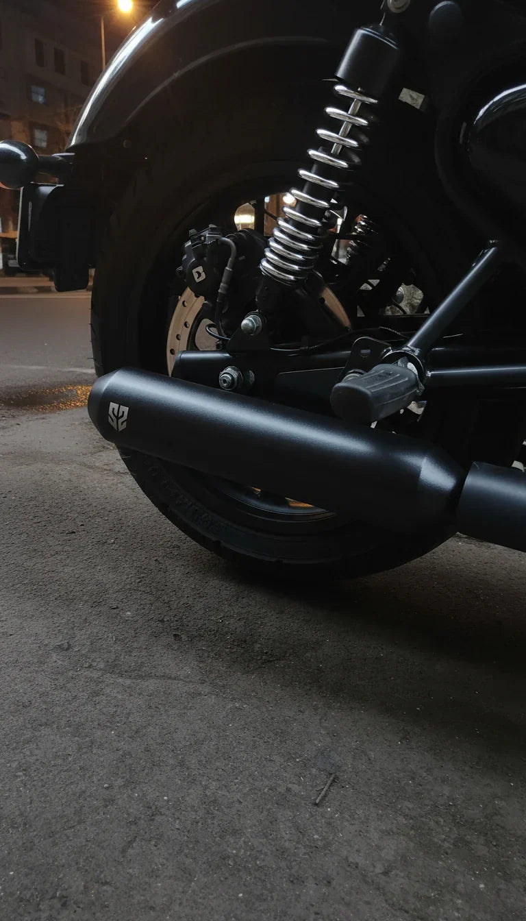 SS Motocorp Slip-On Exhaust for Royal Enfield Meteor 350 | Steel Polished & Matte Black Finish Performance Silencer - View 7