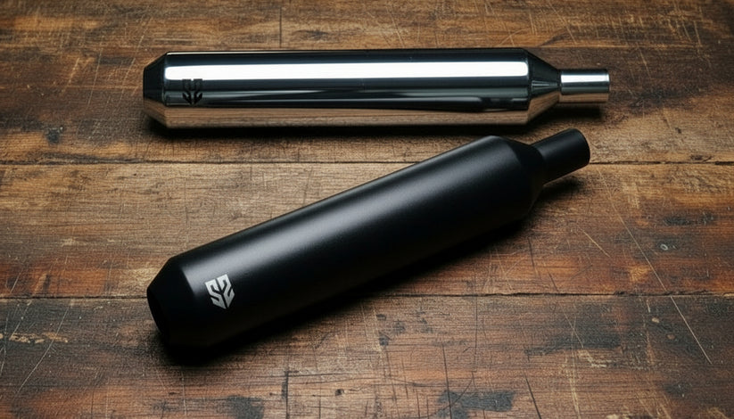 SS Motocorp Slip-On Exhaust for Royal Enfield Meteor 350 | Steel Polished & Matte Black Finish Performance Silencer - View 4