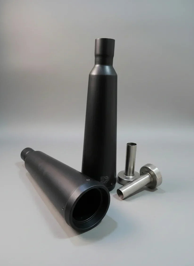 SS Motocorp Adaptable Slip-On Exhaust (Pair) Fat Cans for Royal Enfield Interceptor 650 / Continental GT 650 | Matte, Mirror