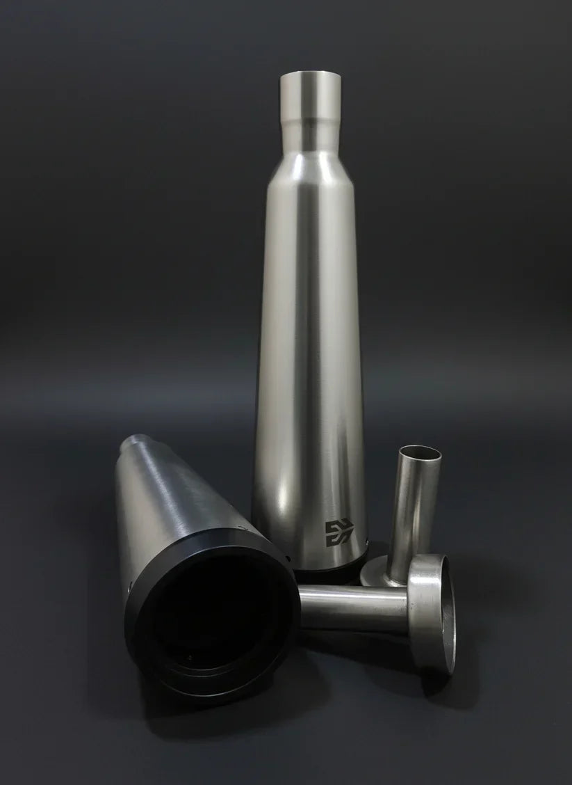 SS Motocorp Adaptable Slip-On Exhaust (Pair) Fat Cans for Royal Enfield Interceptor 650 / Continental GT 650 | Matte, Mirror