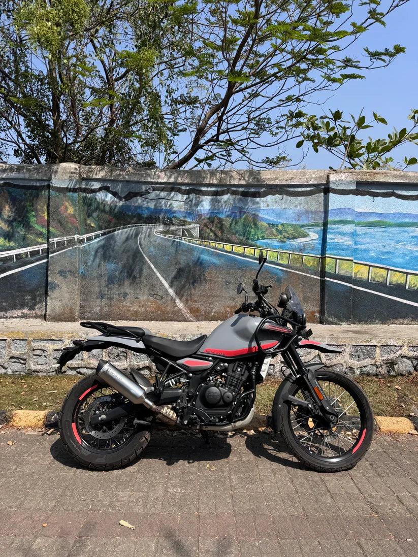 SS Motocorp Full System Exhaust for Royal Enfield Himalayan 450 | Stainless Steel Header + Carbon Fiber Tip Slip-On