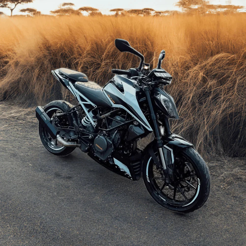 Barrel Rogue Black Slip-On Exhaust with Link Pipe for KTM Duke 390 / RC 390 / Adventure 390 / Duke 250 | 304 Stainless Steel