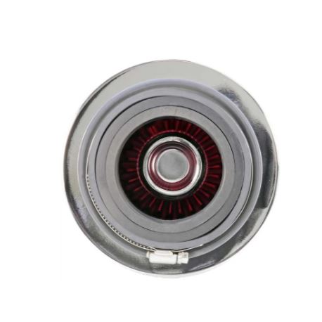 K&N RG-1001RD Universal Clamp-On High-Flow Air Filter – Red Performance Cotton Gauze Round Tapered Intake Filter - View 5