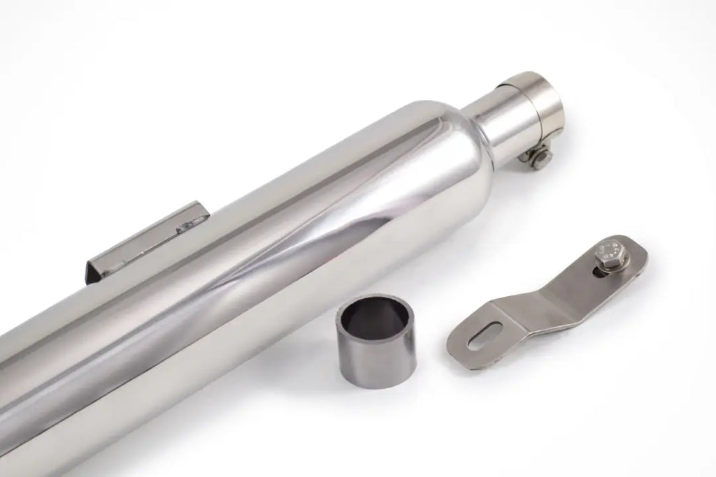 PowerRage Slip-On Exhaust for Royal Enfield 350 / 500 – Polished Stainless Steel Short Type - View 3