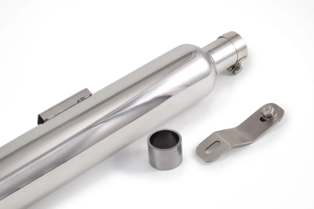 PowerRage Slip-On Exhaust for Royal Enfield 350 / 500 – Polished Stainless Steel Short Type - View 3
