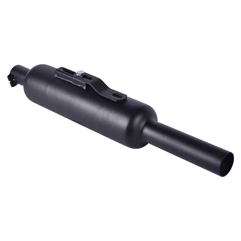 LGP Universal Motorcycle Silencer W-Logo Reborn | Black & Silver Deep Sound Bike Exhaust Muffler - View 2