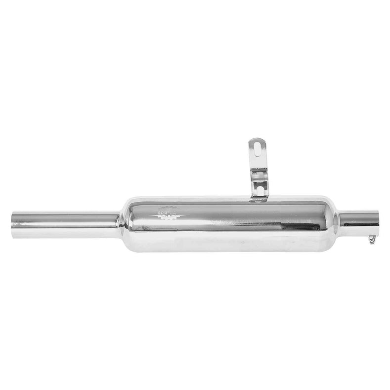 LGP Universal Motorcycle Silencer W-Logo Reborn | Black & Silver Deep Sound Bike Exhaust Muffler - View 3