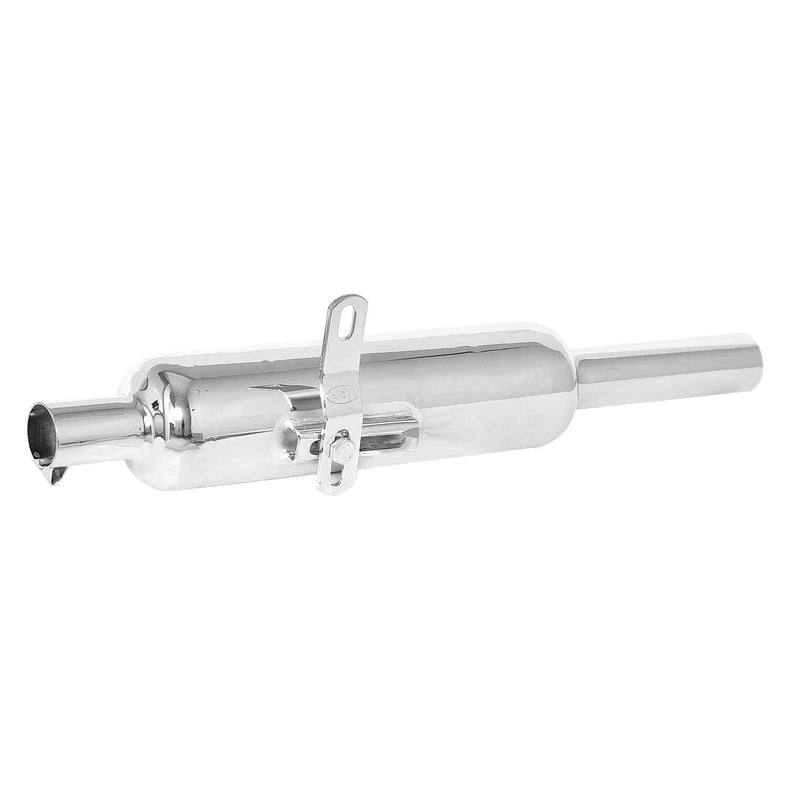 LGP Universal Motorcycle Silencer W-Logo Reborn | Black & Silver Deep Sound Bike Exhaust Muffler - View 4