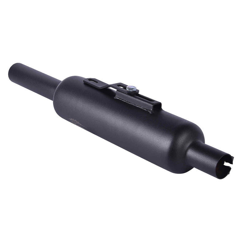 LGP Universal Motorcycle Silencer W-Logo Reborn | Black & Silver Deep Sound Bike Exhaust Muffler - View 5