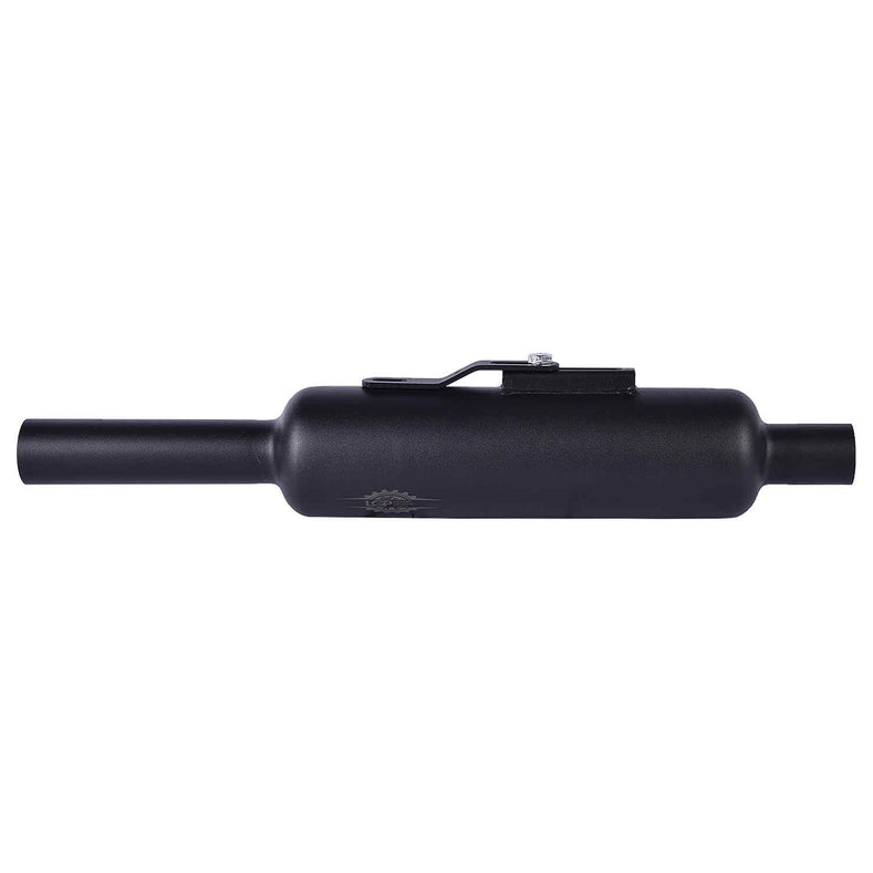 LGP Universal Motorcycle Silencer W-Logo Reborn | Black & Silver Deep Sound Bike Exhaust Muffler - View 6