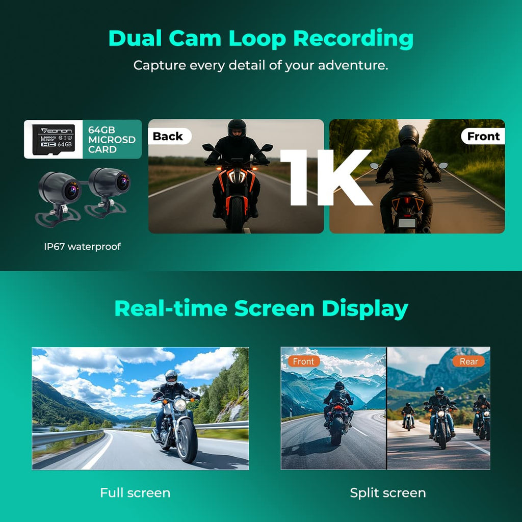 SIMTAC MOTORCYCLE GPS CARPLAY & ANDROID AUTO SYSTEM – M10D - View 5