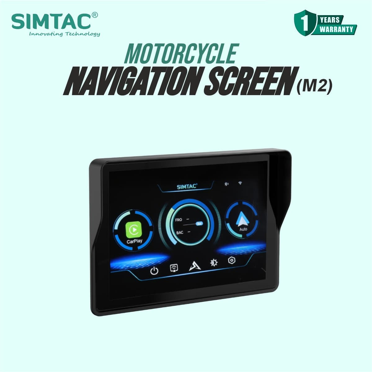 SIMTAC MOTORCYCLE GPS CARPLAY & ANDROID AUTO SYSTEM – M2