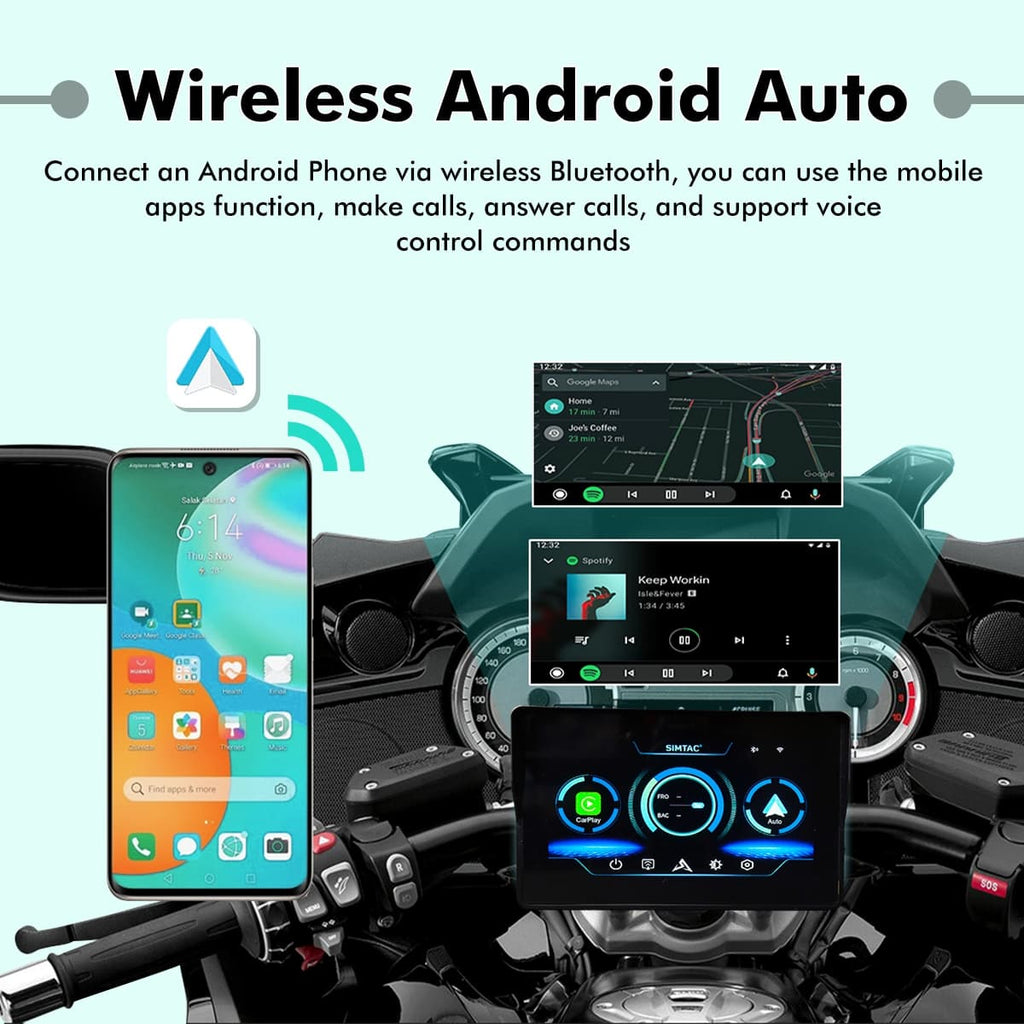 SIMTAC MOTORCYCLE GPS CARPLAY & ANDROID AUTO SYSTEM – M2 - View 3