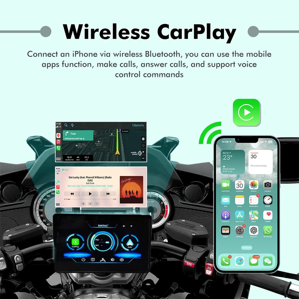 SIMTAC MOTORCYCLE GPS CARPLAY & ANDROID AUTO SYSTEM – M2 - View 4
