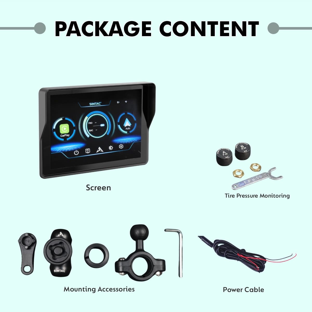 SIMTAC MOTORCYCLE GPS CARPLAY & ANDROID AUTO SYSTEM – M2 - View 8