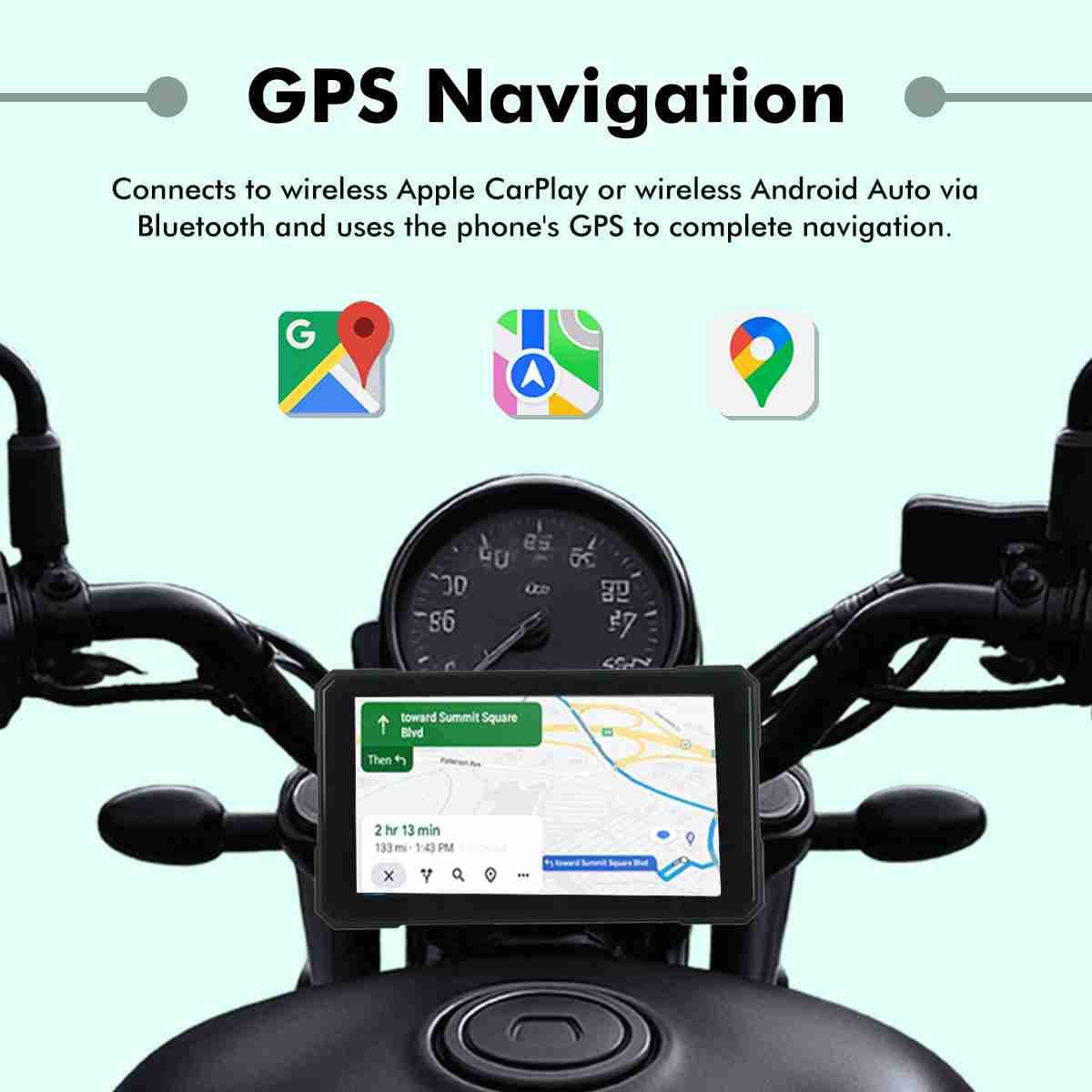 Simtac Quick Detachable Motorcycle GPS CarPlay & Android Auto system – M3 - View 2