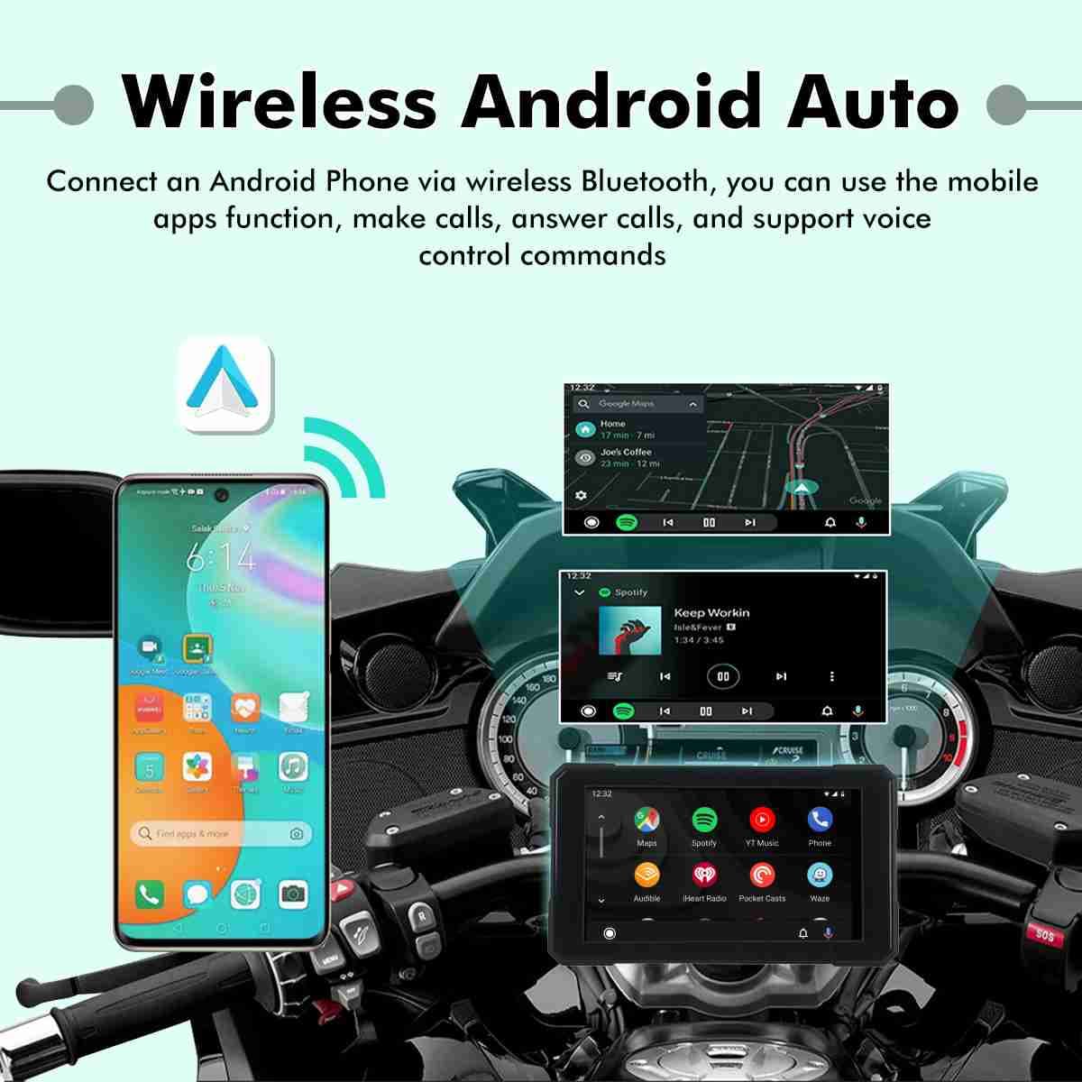 Simtac Quick Detachable Motorcycle GPS CarPlay & Android Auto system – M3 - View 3