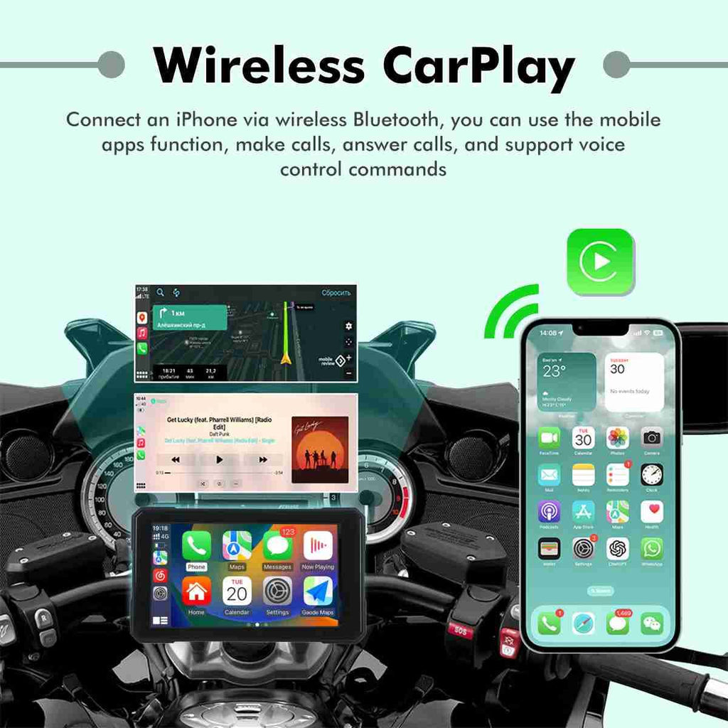 Simtac Quick Detachable Motorcycle GPS CarPlay & Android Auto system – M3 - View 4