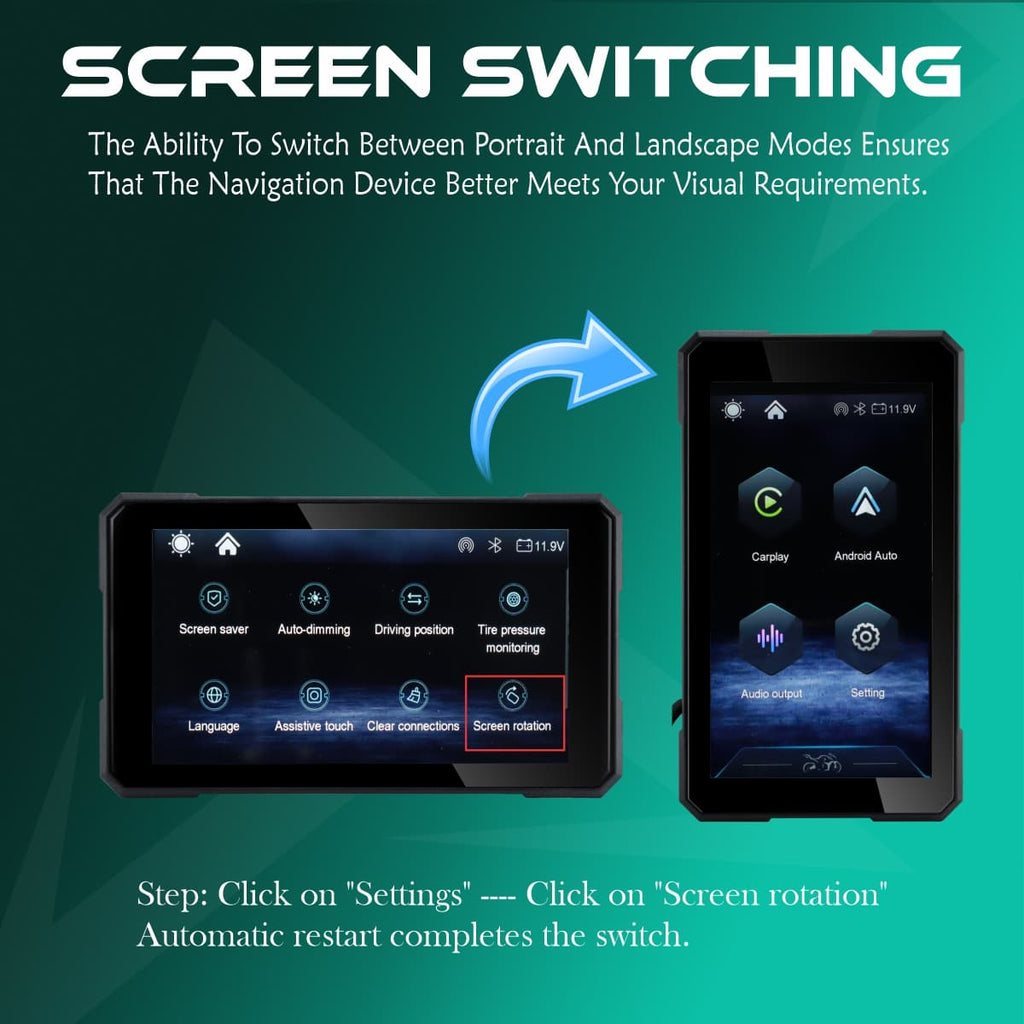 Simtac Quick Detachable Motorcycle GPS CarPlay & Android Auto system – M3 - View 7