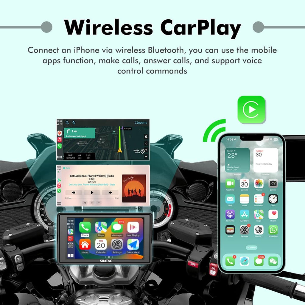 SIMTAC MOTORCYCLE GPS CARPLAY & ANDROID AUTO SYSTEM – M4D - View 4