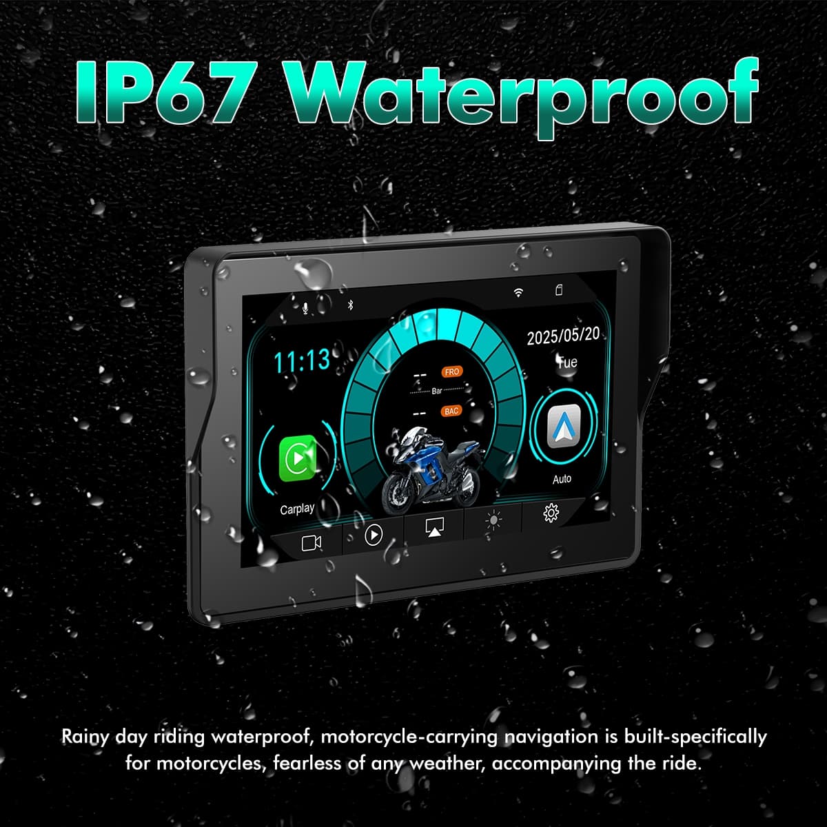 SIMTAC MOTORCYCLE GPS CARPLAY & ANDROID AUTO SYSTEM – M4D - View 8